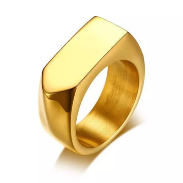 Golden Arrow Signet Ring For Men