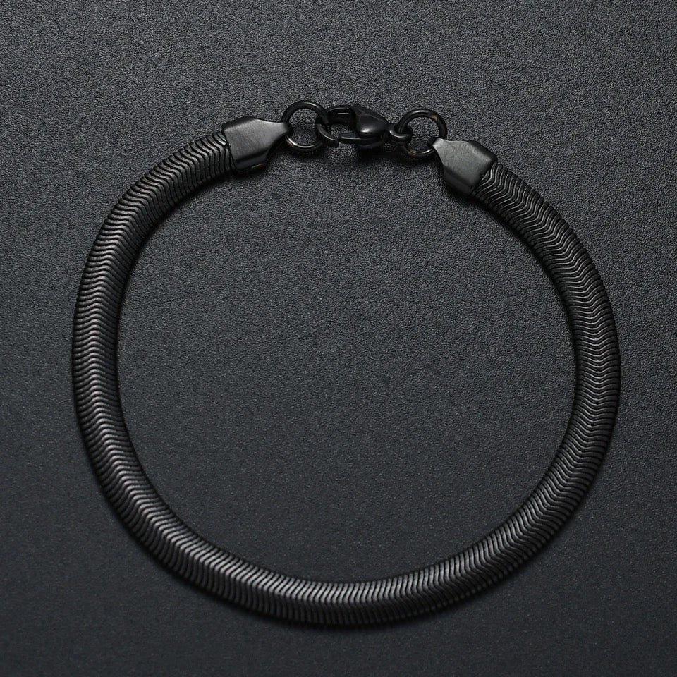 5mm Black Snake Chain Bracelet For Men/Women