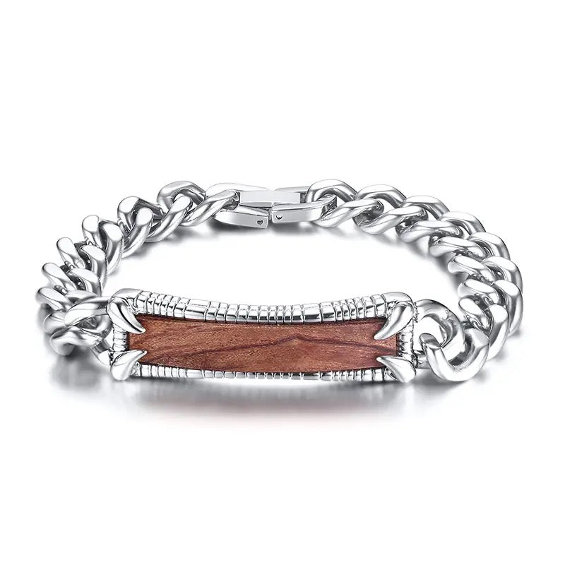 Rosewood Stainless Steel Chian Bracelet for Men