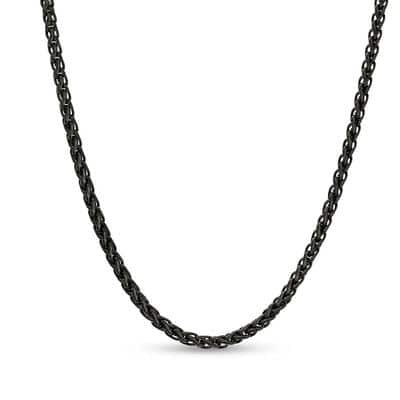 4mm Black Wheat Keel Neck Chain For Men