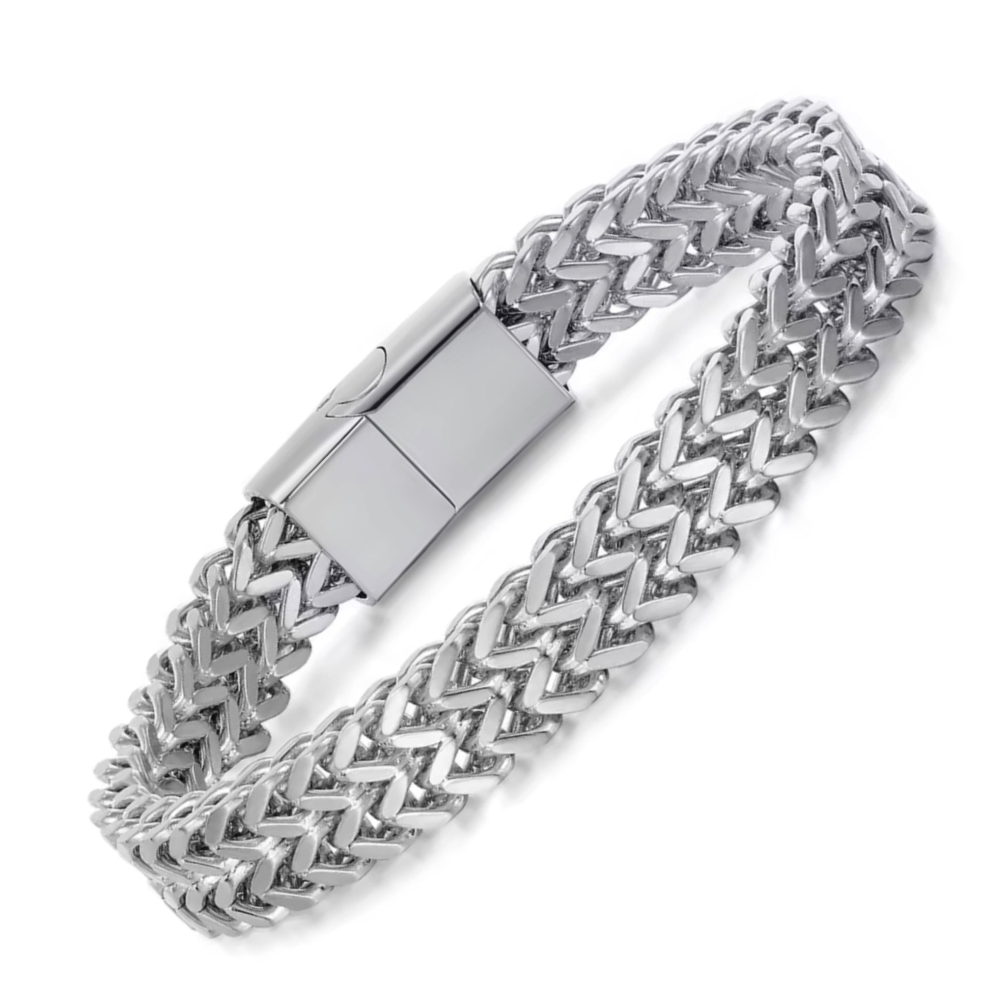 9mm Silver Franco Chain Bracelet for Men Punk Biker Bracelet