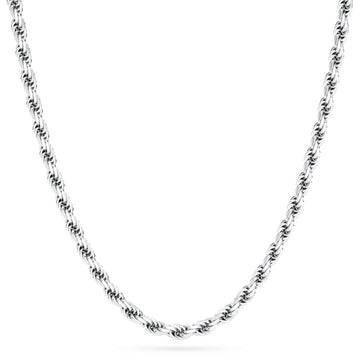 5mm Silver Twisted Rope Neck Chain