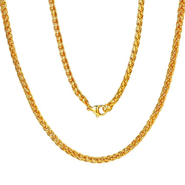 4mm Golden Wheat Neck Chain For Men