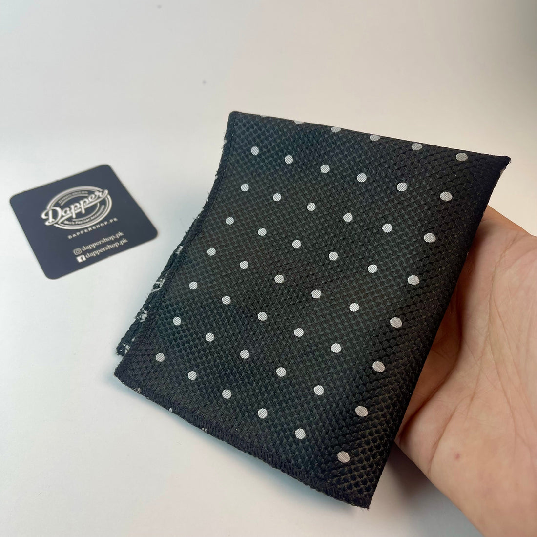 Black Polka Dots Pocket Square For Men