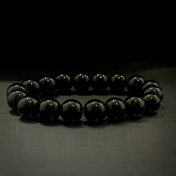 7mm Black Beads Bracelet For Men Women