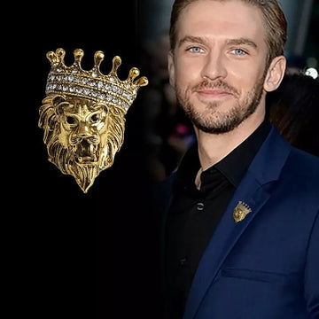 Golden Lion King Crown Brooch/ Lapel Pin