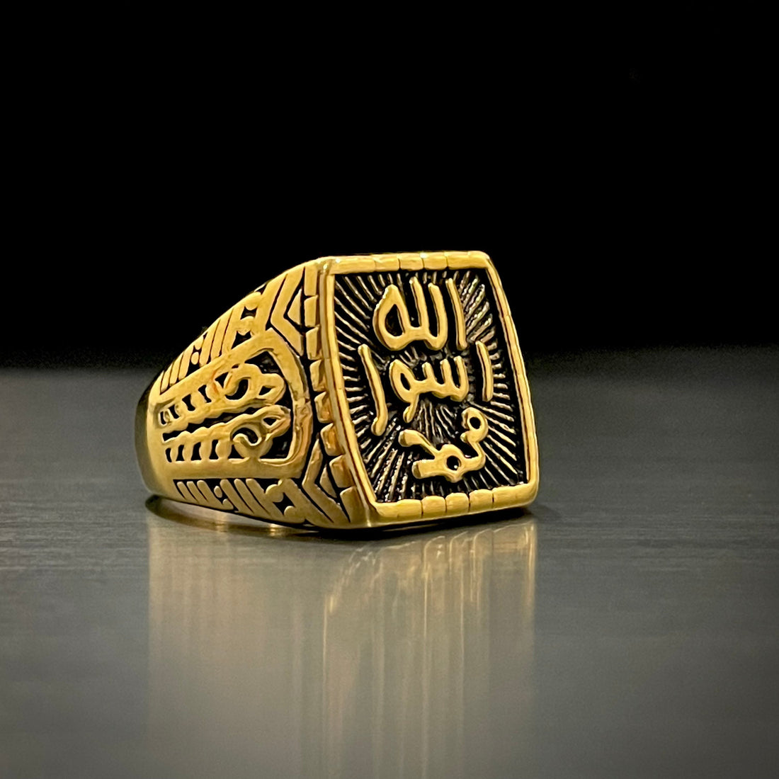 Turkish Antique Gold Mohr e Nabuwat Ring