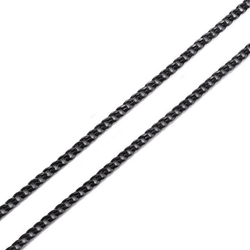 2mm Black Light weight Figaro Link Neck Chain For Men