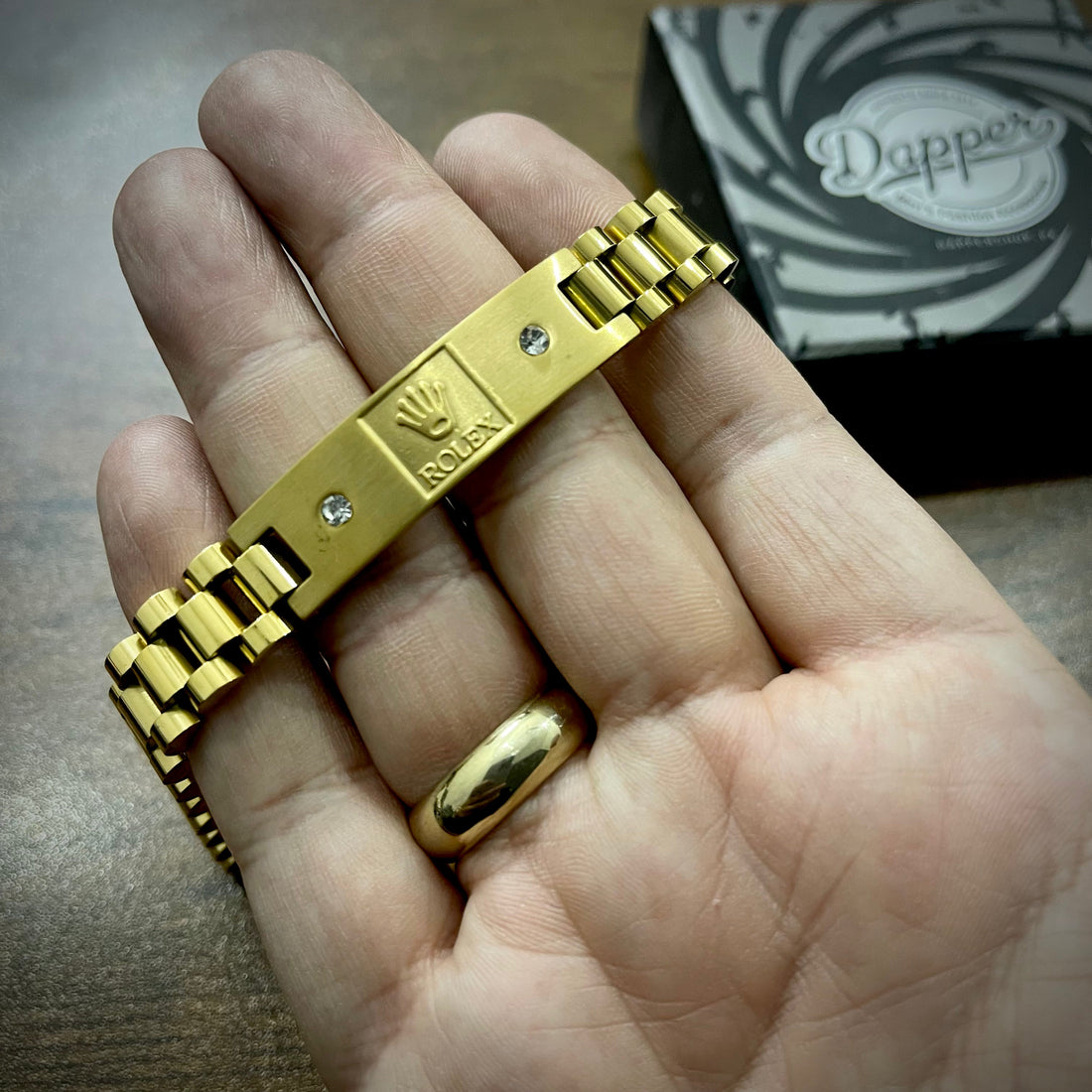 Golden RLX Matt Crown Jubilee Bracelet for Men