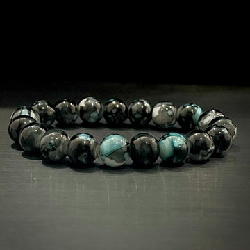 8mm Dark Blue Geniun Gems Stone Beads Bracelet