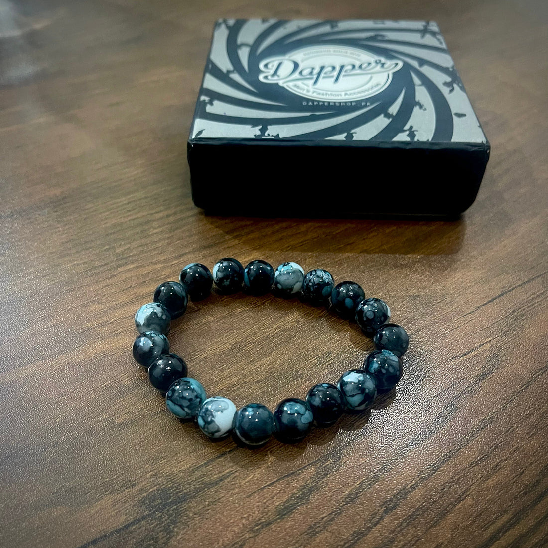 8mm Dark Blue Geniun Gems Stone Beads Bracelet