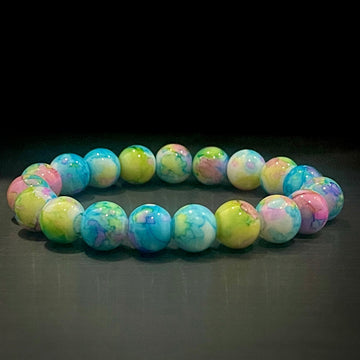 8mm Funky Rainbow Beads Bracelet For Men Women