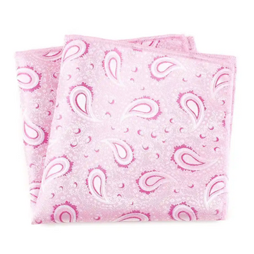 Pink Paisley Floral Pocket Square For Men