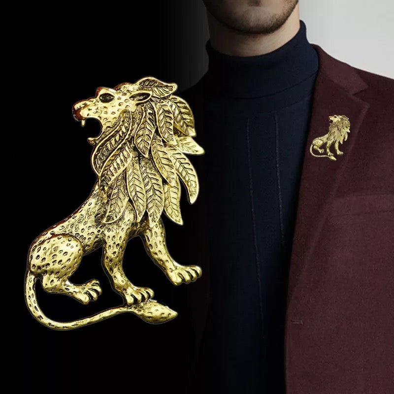 Lion King Brooch Gold