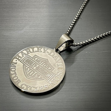 Harley Davidson Coin Pendant Necklace For Men