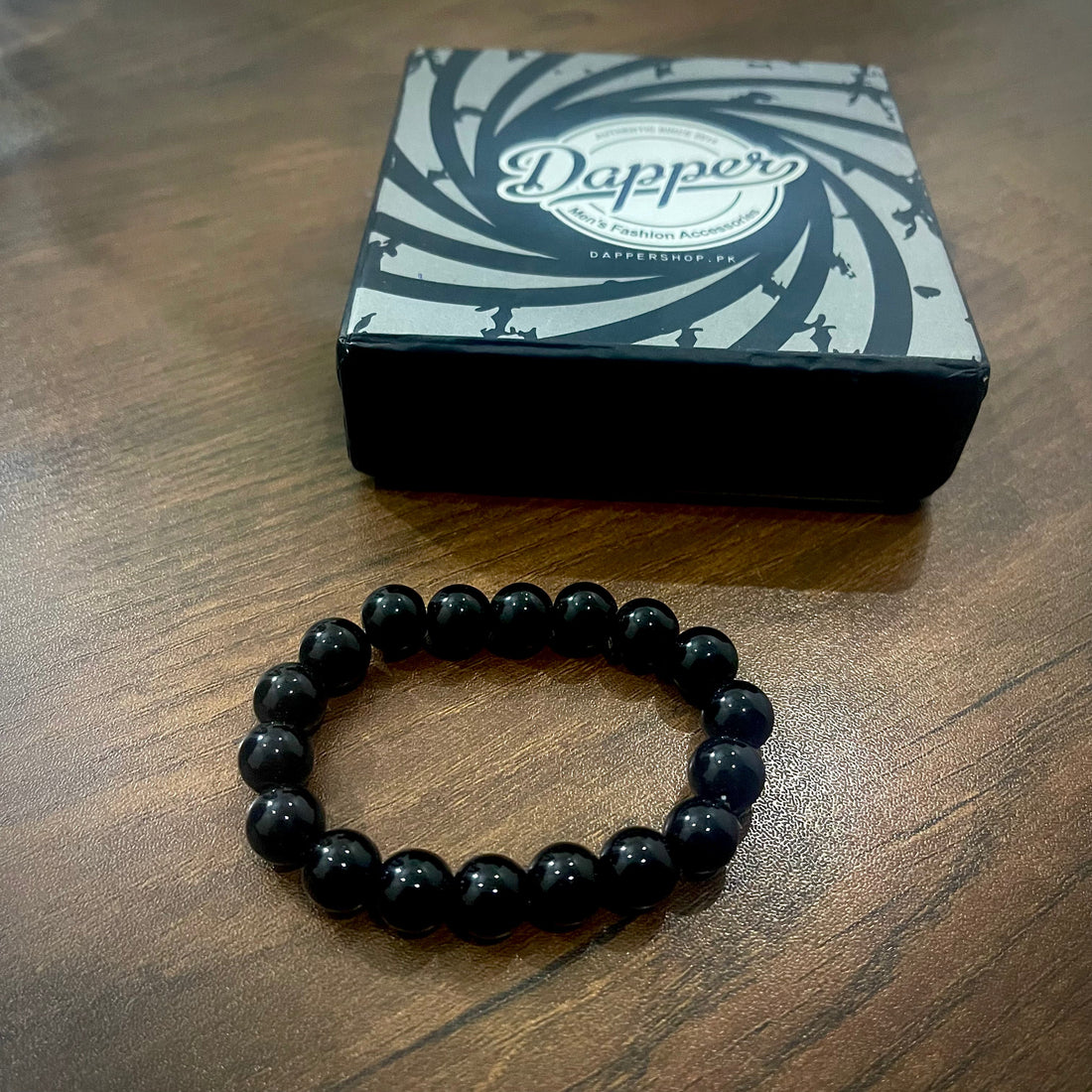 7mm Black Beads Bracelet For Men Women