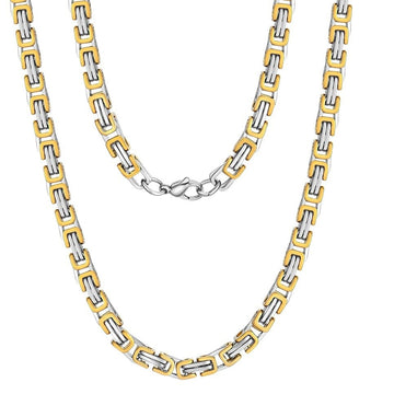 5mm Silver Golden Byzantine Link Neck Chain