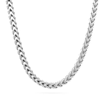 5mm Silver Square Franco Foxtail Neck Chain