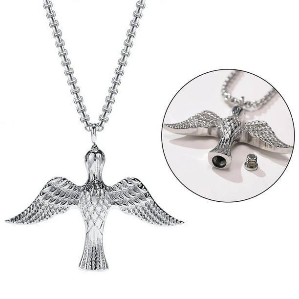 Silver Flying Bird minimal pendant For Men