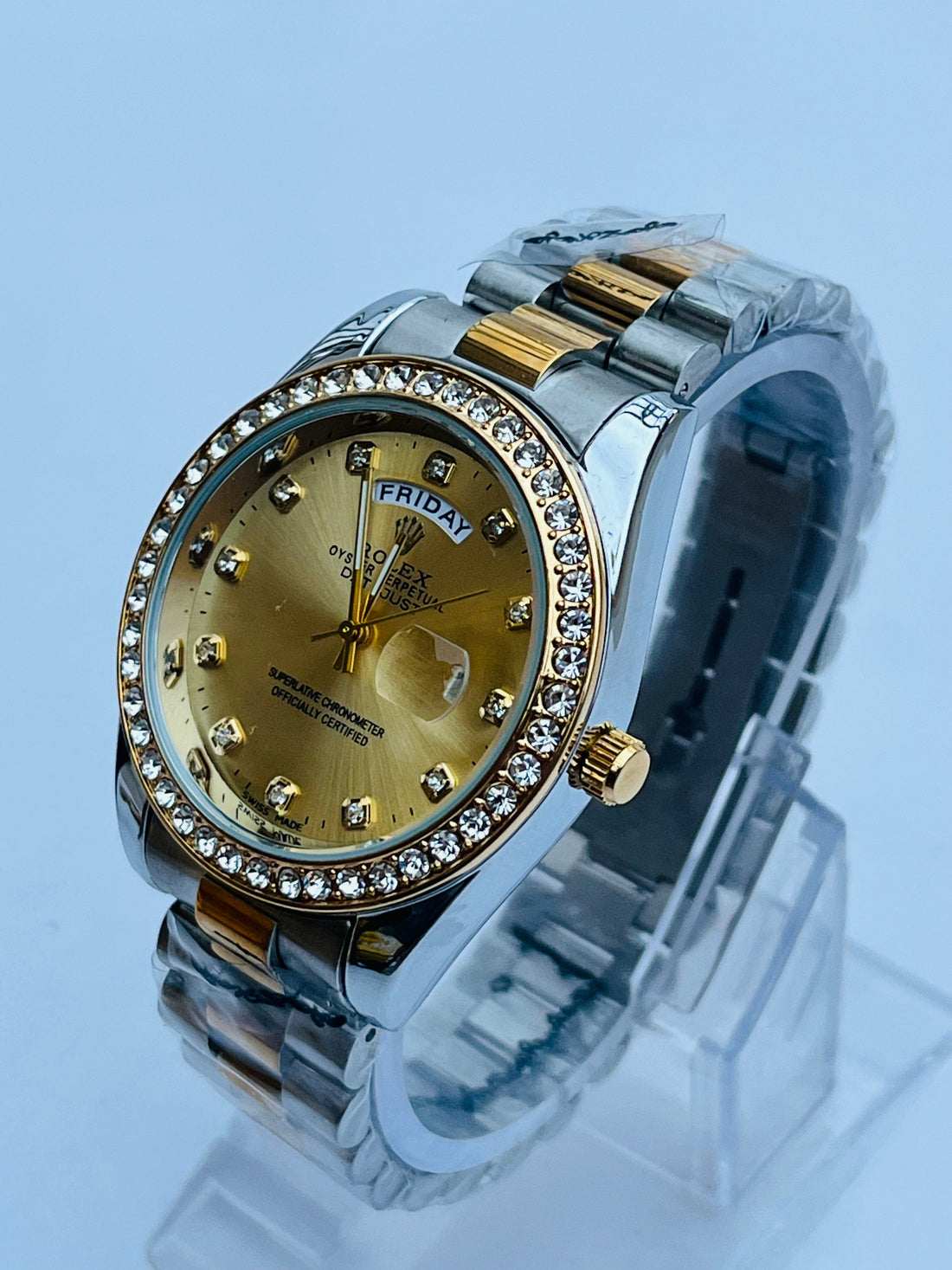 Rolex Day-Date Oyster Perpetual  Diamond Bezel Watch